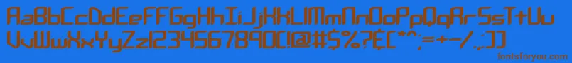 ChemicalReactionABrk Font – Brown Fonts on Blue Background