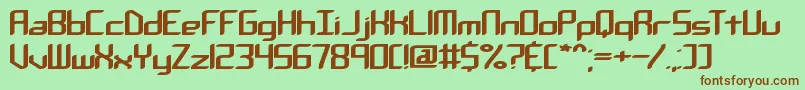 Шрифт ChemicalReactionABrk – коричневые шрифты на зелёном фоне
