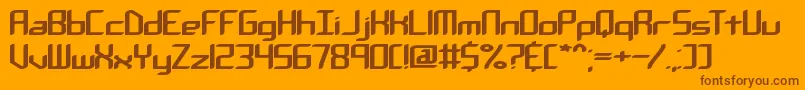 ChemicalReactionABrk-Schriftart – Braune Schriften auf orangefarbenem Hintergrund
