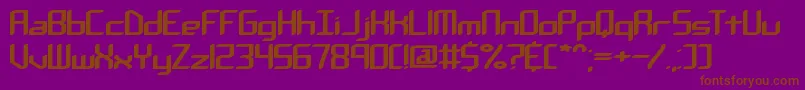 フォントChemicalReactionABrk – 紫色の背景に茶色のフォント
