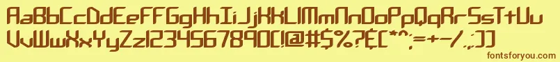 Шрифт ChemicalReactionABrk – коричневые шрифты на жёлтом фоне