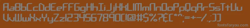 フォントChemicalReactionABrk – 茶色の背景に灰色の文字