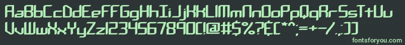 Шрифт ChemicalReactionABrk – зелёные шрифты на чёрном фоне