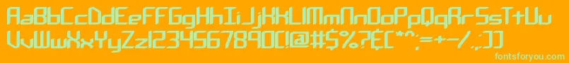 フォントChemicalReactionABrk – オレンジの背景に緑のフォント