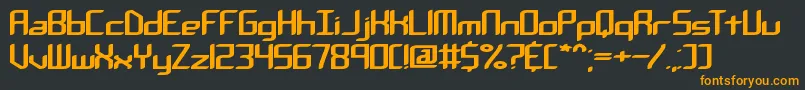 ChemicalReactionABrk-Schriftart – Orangefarbene Schriften auf schwarzem Hintergrund