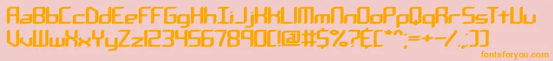 ChemicalReactionABrk-fontti – oranssit fontit vaaleanpunaisella taustalla