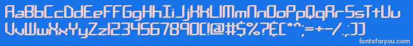 フォントChemicalReactionABrk – ピンクの文字、青い背景