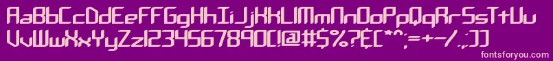 フォントChemicalReactionABrk – 紫の背景にピンクのフォント