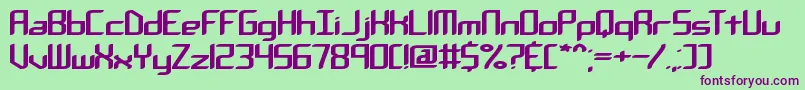 ChemicalReactionABrk Font – Purple Fonts on Green Background
