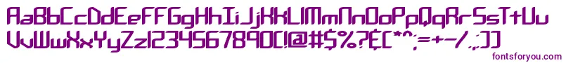 フォントChemicalReactionABrk – 白い背景に紫のフォント