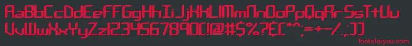 Шрифт ChemicalReactionABrk – красные шрифты на чёрном фоне