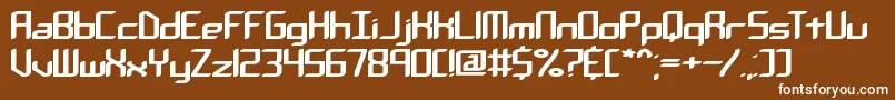 フォントChemicalReactionABrk – 茶色の背景に白い文字
