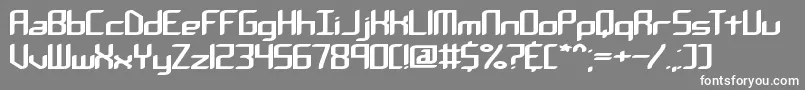 Шрифт ChemicalReactionABrk – белые шрифты на сером фоне