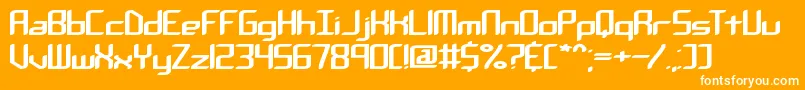 フォントChemicalReactionABrk – オレンジの背景に白い文字