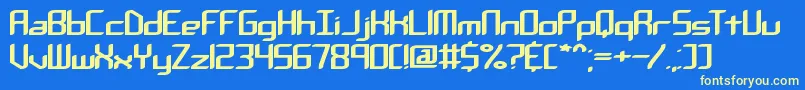 ChemicalReactionABrk Font – Yellow Fonts on Blue Background