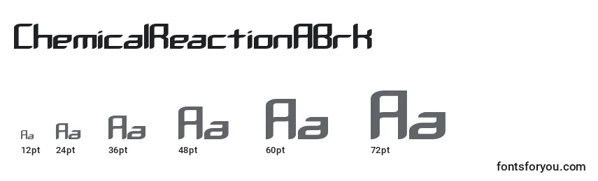 Размеры шрифта ChemicalReactionABrk