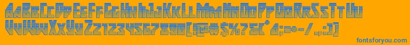 More about Majorforcechrome Font Majorforcechrome Font – Blue Fonts on Orange Background