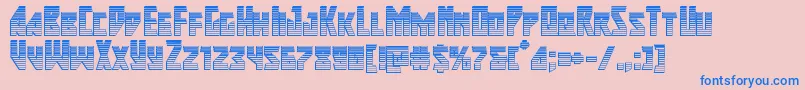 フォントMajorforcechrome – ピンクの背景に青い文字