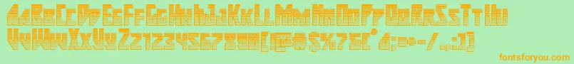 Majorforcechrome-Schriftart – Orangefarbene Schriften auf grünem Hintergrund