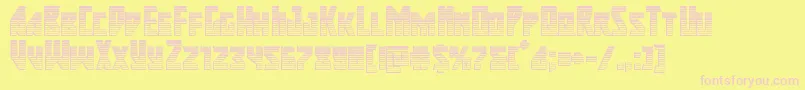 Police Majorforcechrome – polices roses sur fond jaune
