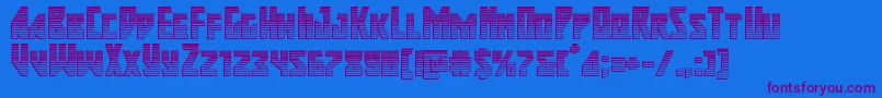 Majorforcechrome Font – Purple Fonts on Blue Background