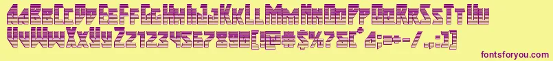 Fonte Majorforcechrome – fontes roxas em um fundo amarelo