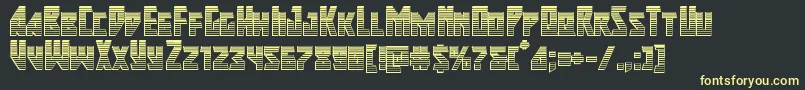 Majorforcechrome-Schriftart – Gelbe Schriften auf schwarzem Hintergrund