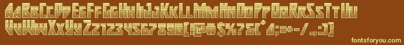Majorforcechrome-Schriftart – Gelbe Schriften auf braunem Hintergrund