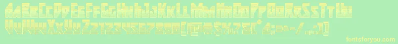 Majorforcechrome-Schriftart – Gelbe Schriften auf grünem Hintergrund