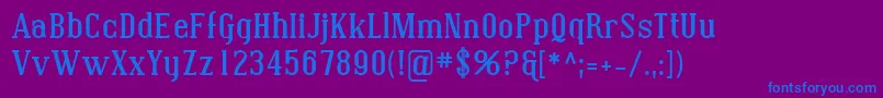 フォントSfcovingtonBold – 紫色の背景に青い文字