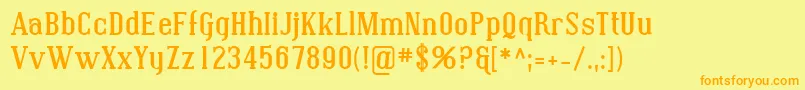 SfcovingtonBold-Schriftart – Orangefarbene Schriften auf gelbem Hintergrund