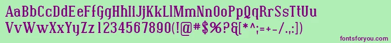 SfcovingtonBold Font – Purple Fonts on Green Background
