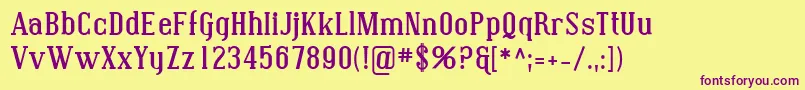 SfcovingtonBold Font – Purple Fonts on Yellow Background