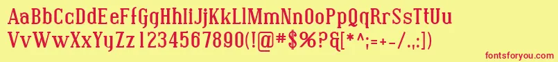 SfcovingtonBold Font – Red Fonts on Yellow Background