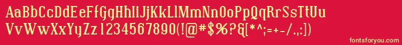 SfcovingtonBold Font – Yellow Fonts on Red Background