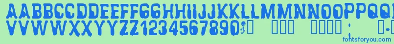 CfalienabductionRegular Font – Blue Fonts on Green Background