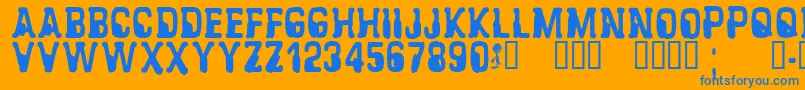 CfalienabductionRegular Font – Blue Fonts on Orange Background