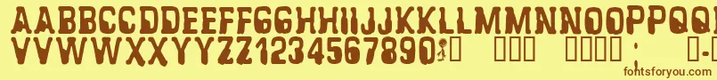 CfalienabductionRegular Font – Brown Fonts on Yellow Background