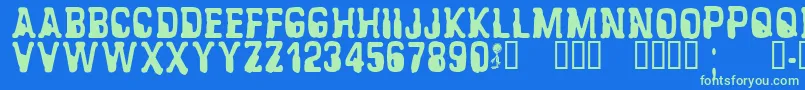 CfalienabductionRegular Font – Green Fonts on Blue Background