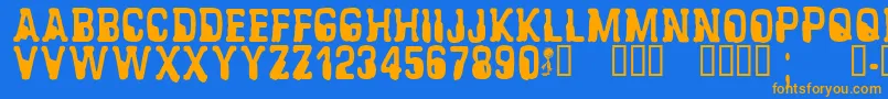 CfalienabductionRegular Font – Orange Fonts on Blue Background
