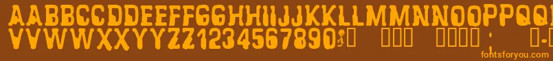 CfalienabductionRegular Font – Orange Fonts on Brown Background