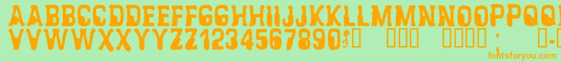 CfalienabductionRegular Font – Orange Fonts on Green Background