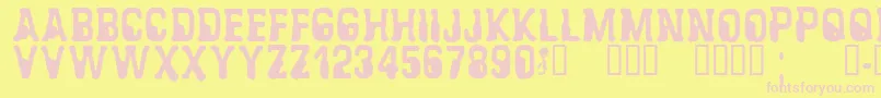 CfalienabductionRegular Font – Pink Fonts on Yellow Background