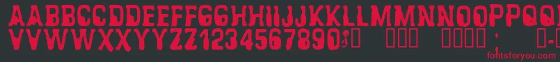 フォントCfalienabductionRegular – 黒い背景に赤い文字
