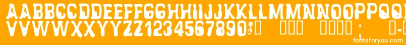 Шрифт CfalienabductionRegular – белые шрифты на оранжевом фоне