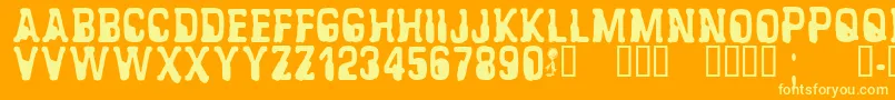 CfalienabductionRegular Font – Yellow Fonts on Orange Background