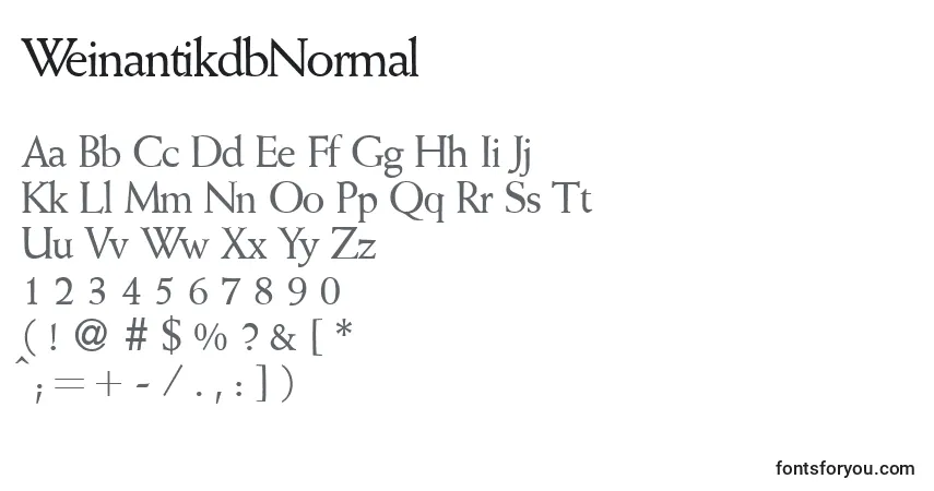 A fonte WeinantikdbNormal – alfabeto, números, caracteres especiais