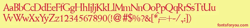 WeinantikdbNormal Font – Red Fonts on Yellow Background