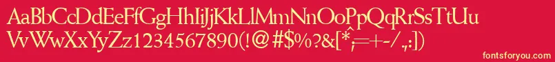 WeinantikdbNormal Font – Yellow Fonts on Red Background