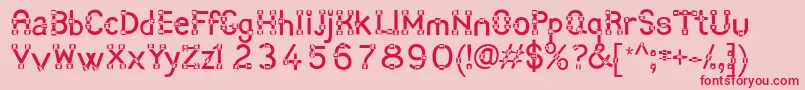 Angot-Schriftart – Rote Schriften auf rosa Hintergrund